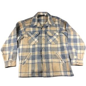 Eddie Bauer USA Wool Blend Barn Coat Mens XL Plaid Chore Jacket Workwear